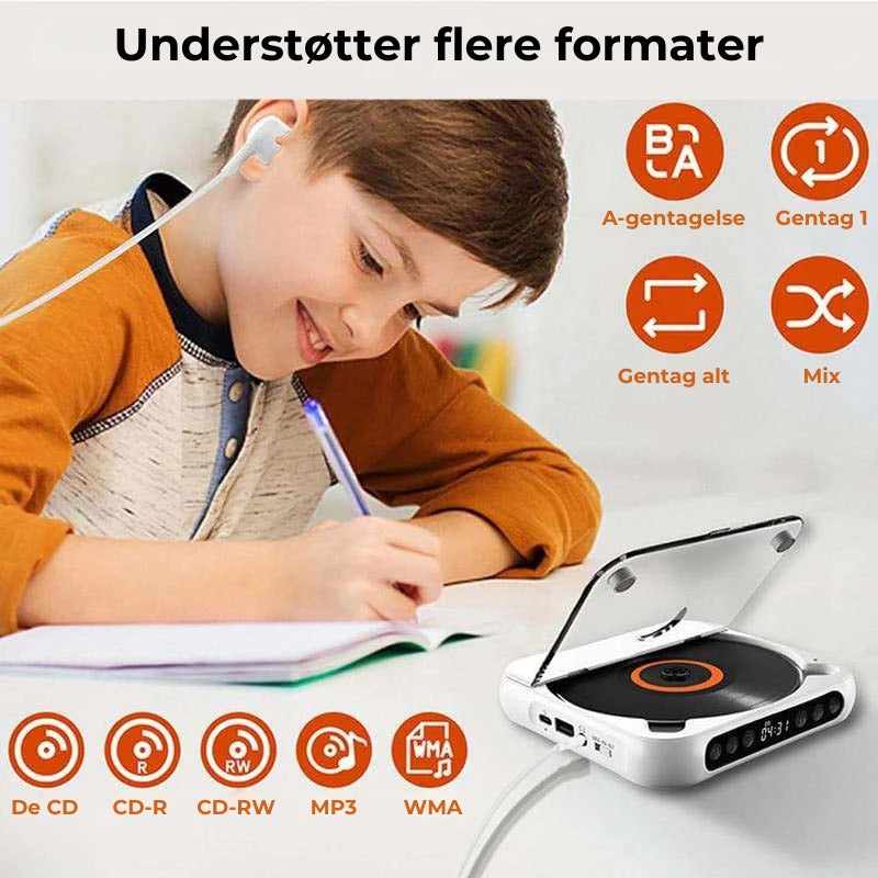 Bærbar CD-afspiller med Bluetooth