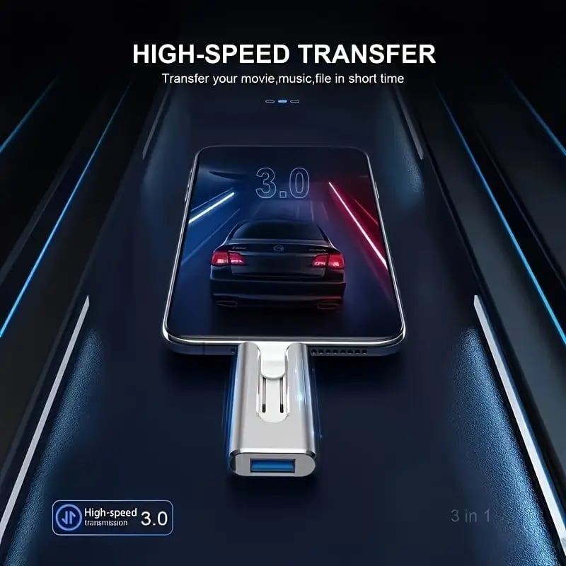 USBDrive - Kompakt och hållbar multienhet 4-i-1 USB-minne