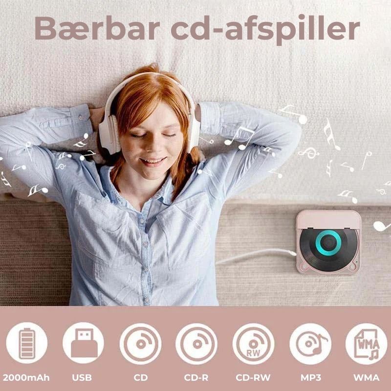 Bærbar CD-afspiller med Bluetooth