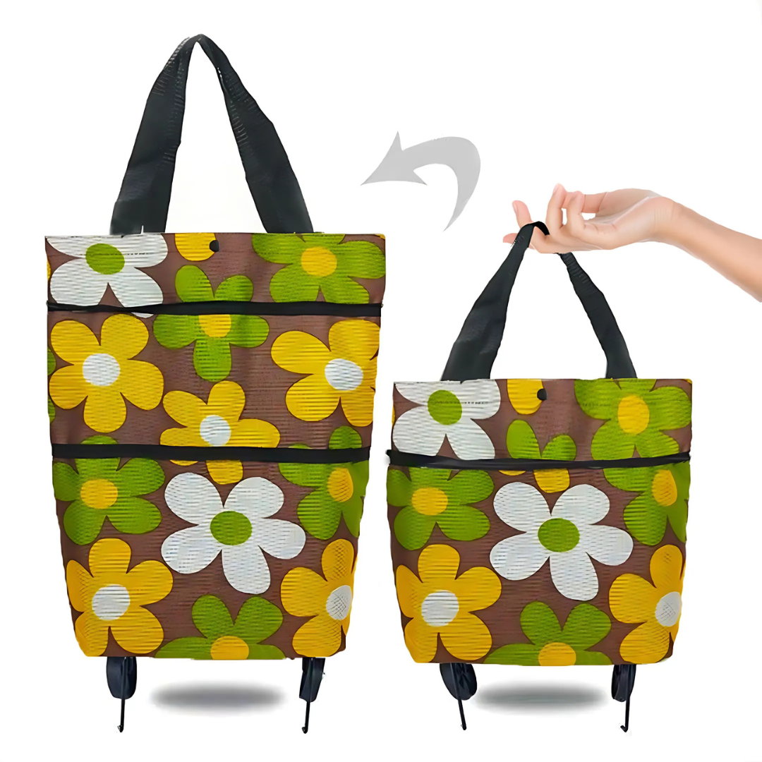 Icone™ GroceryBag: Stor indkøbspose med sammenklappelige hjul