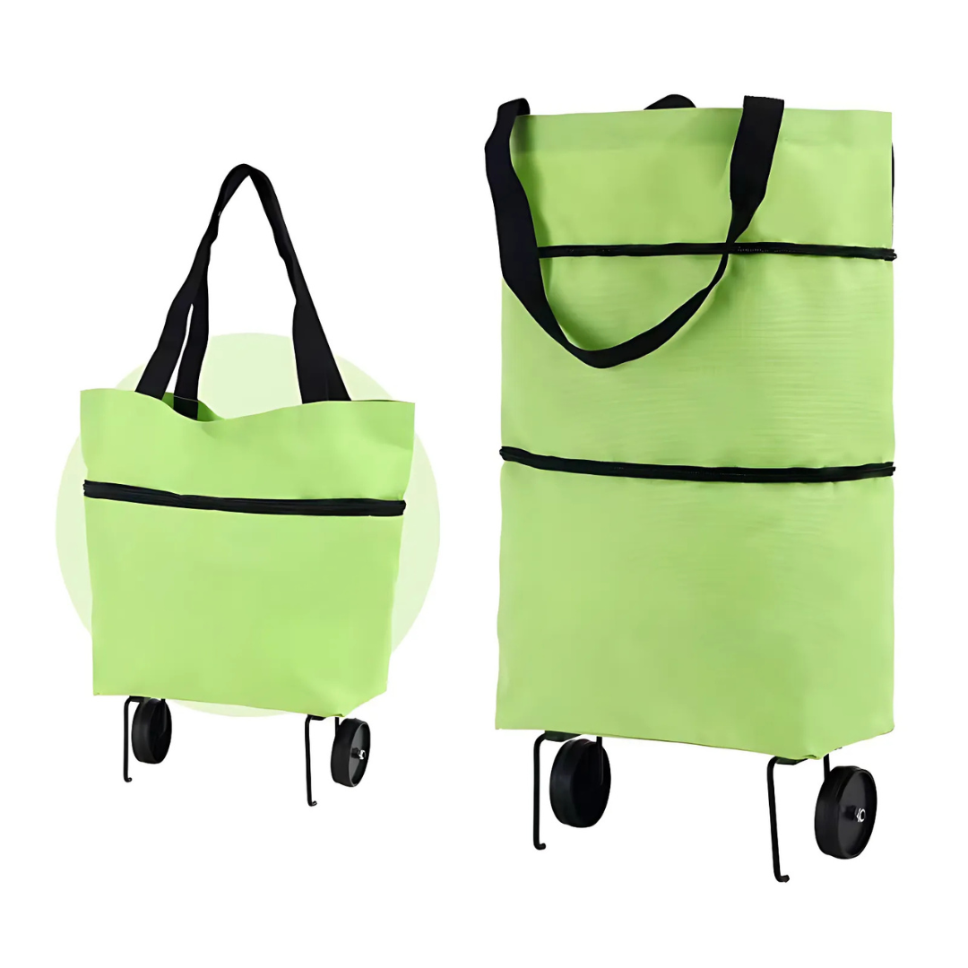 Icone™ GroceryBag: Stor indkøbspose med sammenklappelige hjul