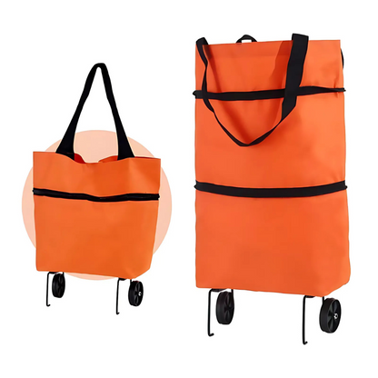 Icone™ GroceryBag: Stor indkøbspose med sammenklappelige hjul