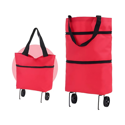 Icone™ GroceryBag: Stor indkøbspose med sammenklappelige hjul