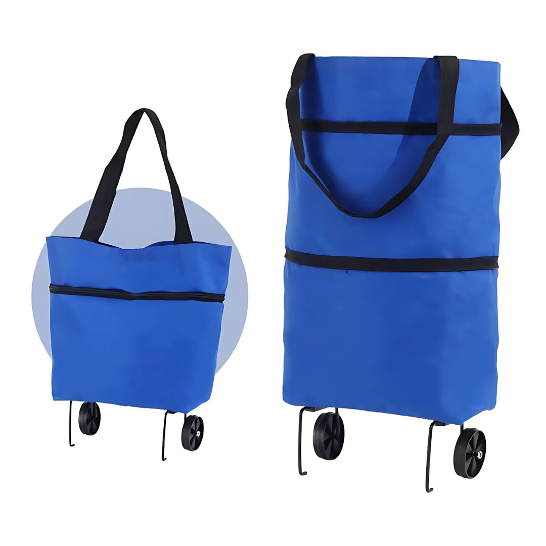 Icone™ GroceryBag: Stor indkøbspose med sammenklappelige hjul