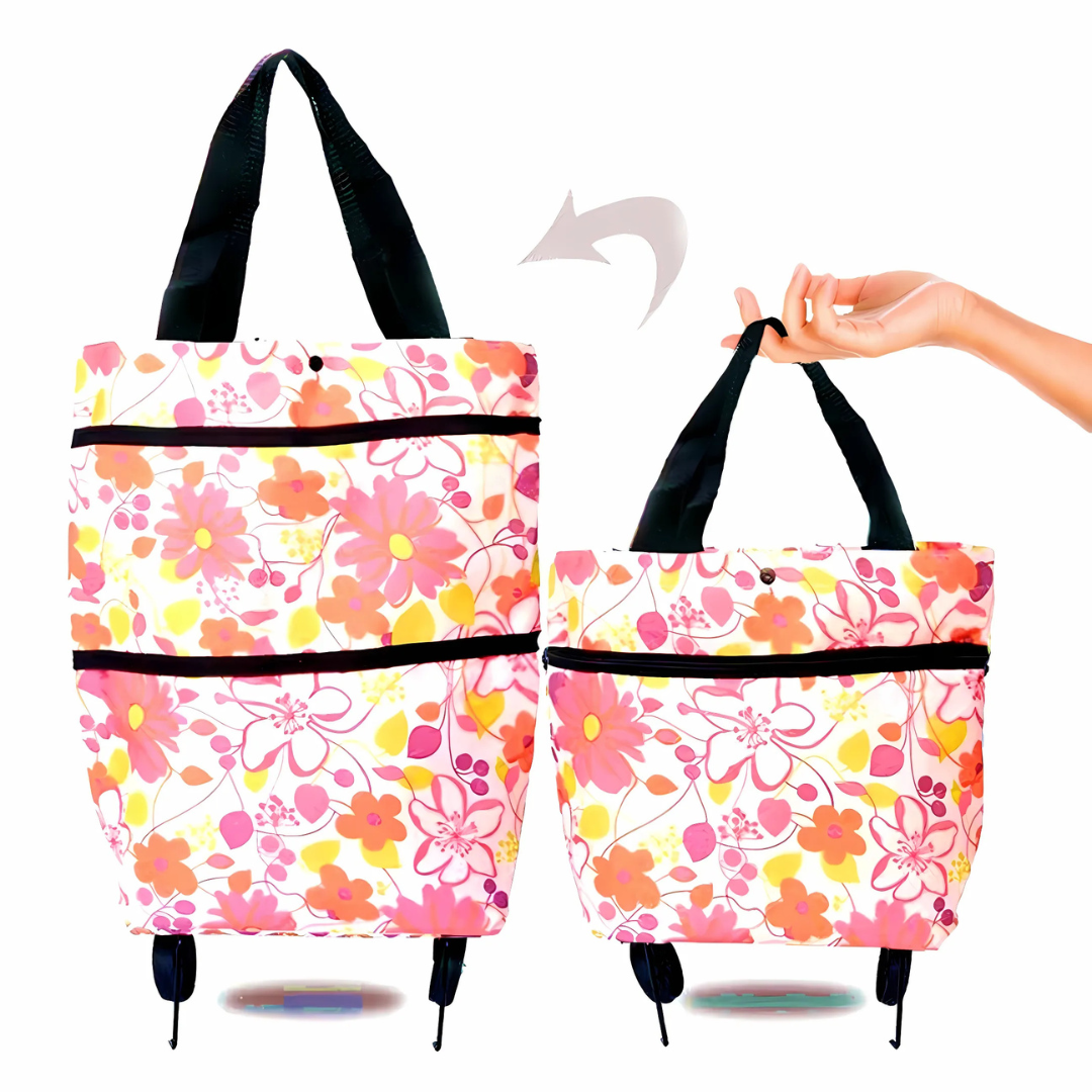 Icone™ GroceryBag: Stor indkøbspose med sammenklappelige hjul