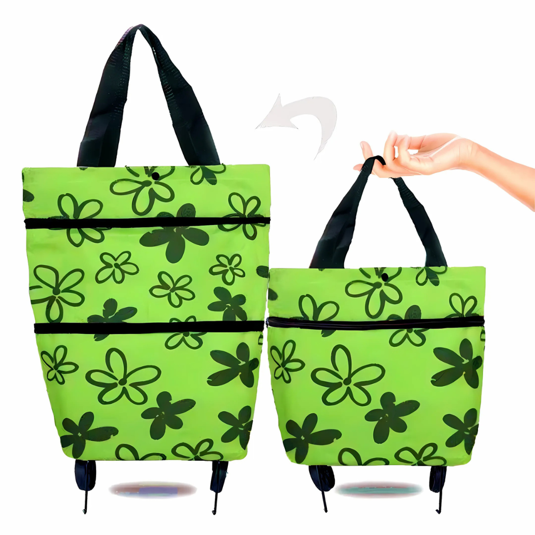 Icone™ GroceryBag: Stor indkøbspose med sammenklappelige hjul